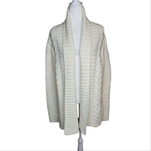 NEW Oriana Wool Blend Ivory Open Chunky Cardigan Size Medium